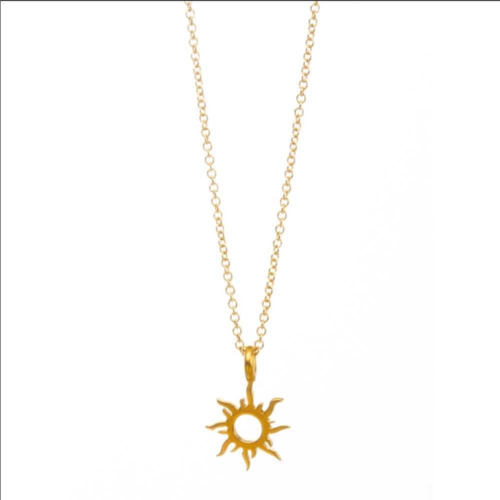 Dainty “Forever Summer” Sun Pendant Necklace - Picture 2 of 4